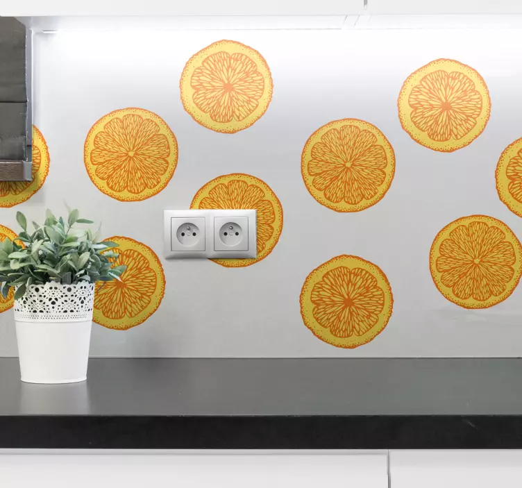 Fruit sticker citrus slice design - TenStickers