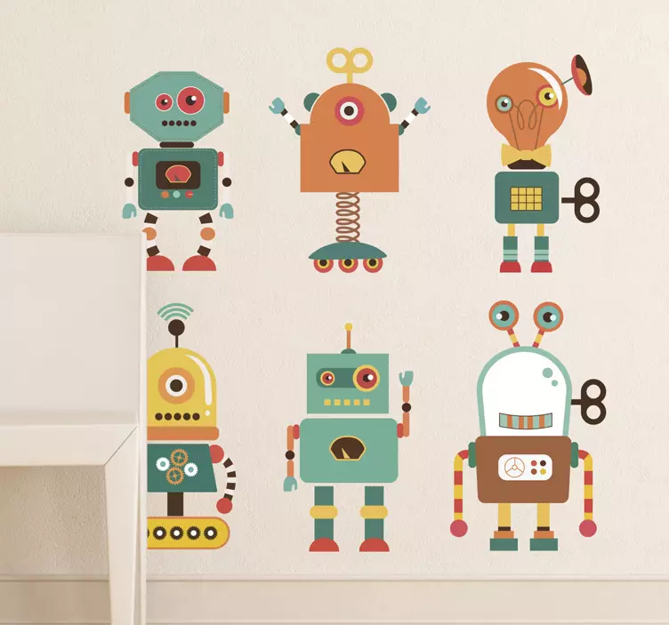 Fun Robots Kids Sticker - TenStickers