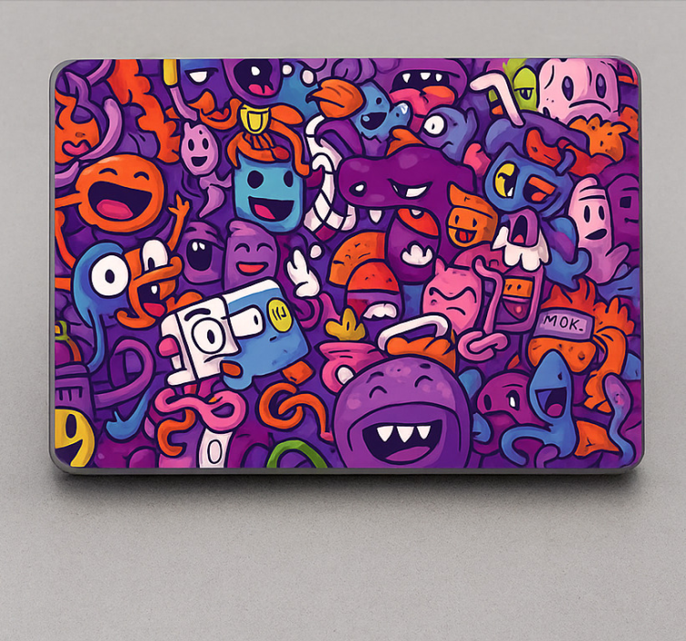 Funky cartoon food laptop sticker - TenStickers