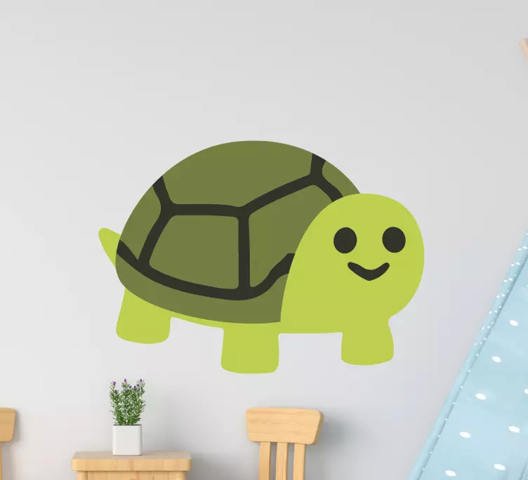 Funny smiling turtle cartoon pet decal - TenStickers