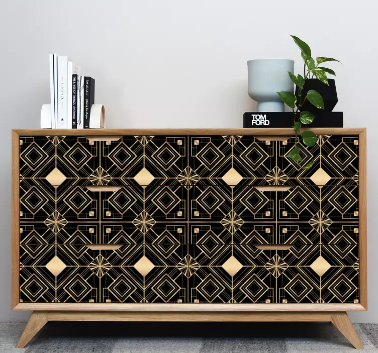 Furniture sticker geometric gold emblem - TenStickers