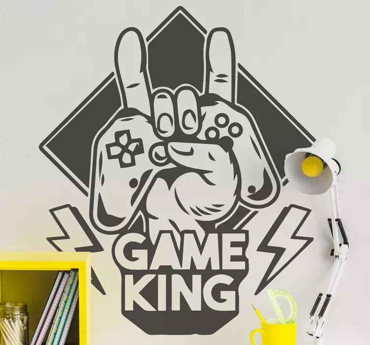 Gamer hand gesture wall sticker - TenStickers