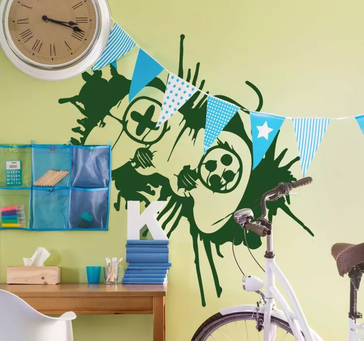 Gaming controller urban style game sticker - TenStickers