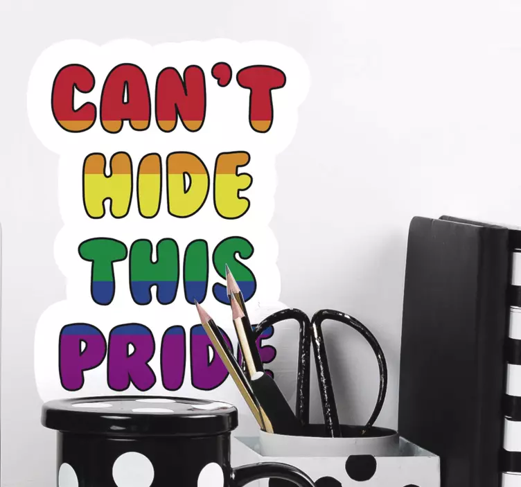Gay pride text text wall vinyl sticker - TenStickers