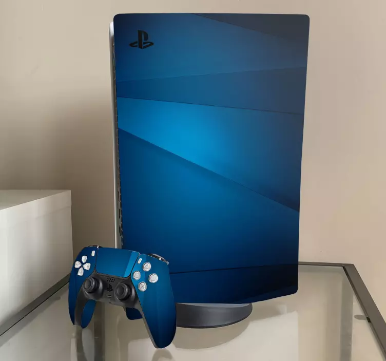 Geometric blue background PS5 sticker decal - TenStickers