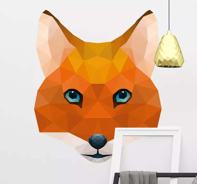 Geometric fox animals wild animal decal - TenStickers