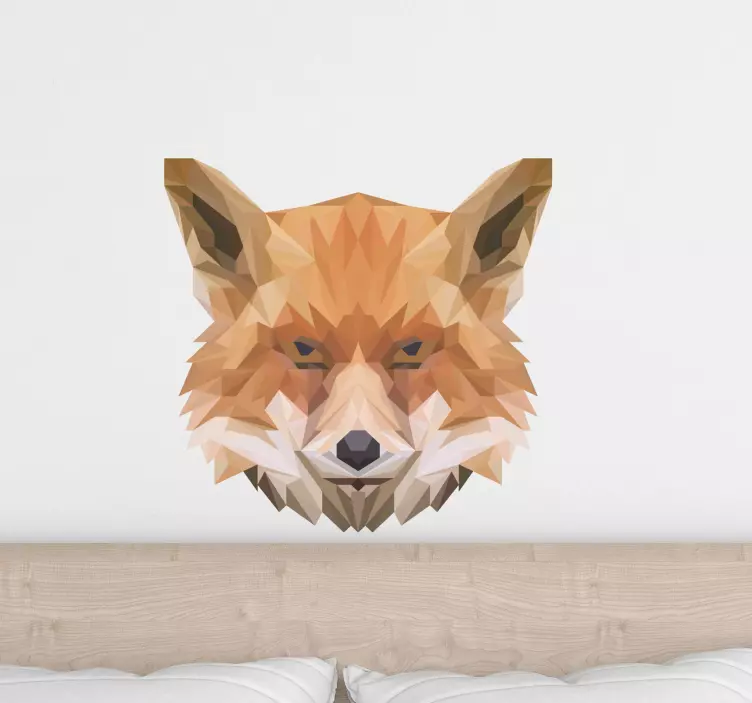 Geometric fox head wild animal decal - TenStickers