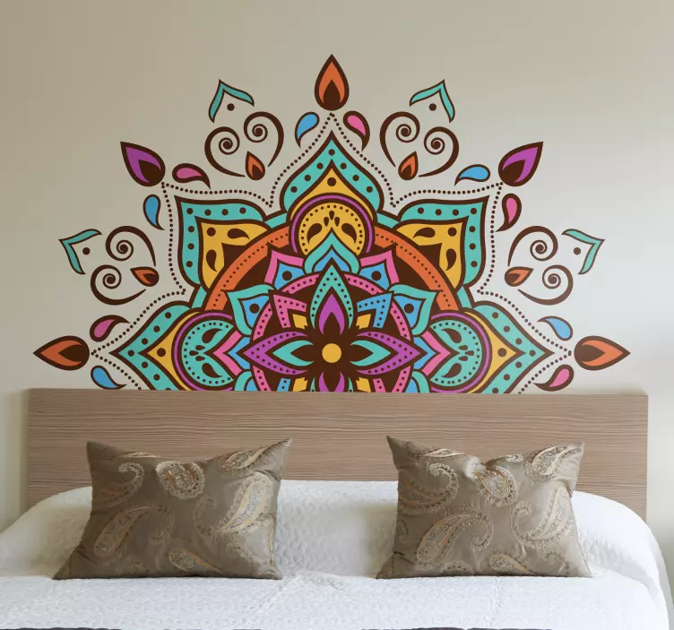 Geometric mandala headboard sticker - TenStickers