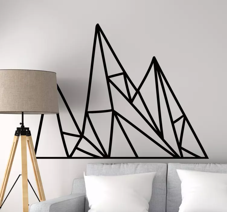 Geometric mountain design nature wall sticker - TenStickers