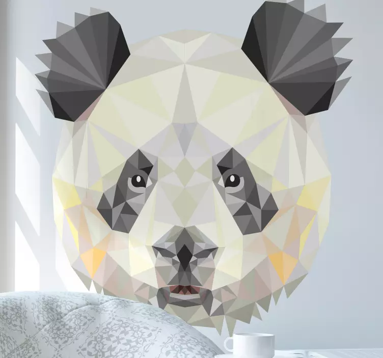 Geometric panda animals wild animal decal - TenStickers