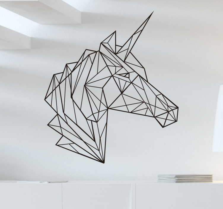 Geometrical unicorn line sticker - TenStickers