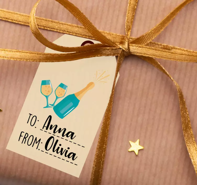 Gift Label text wall sticker - TenStickers