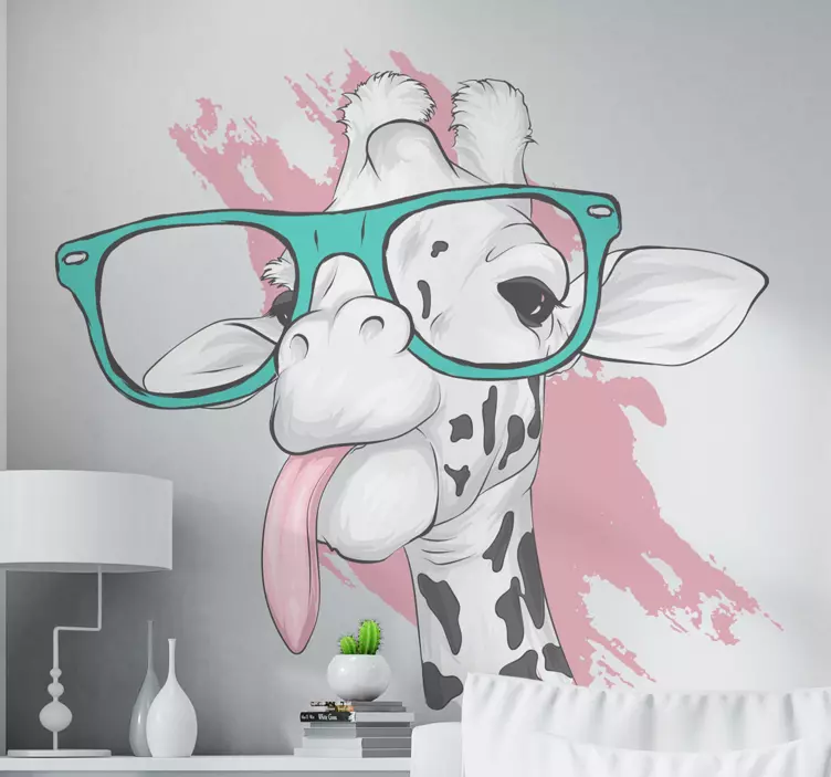 Giraffe Splash wild animal decal - TenStickers