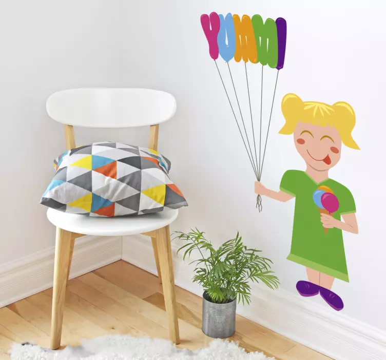 Girl Balloon Graphic wall sticker - TenStickers