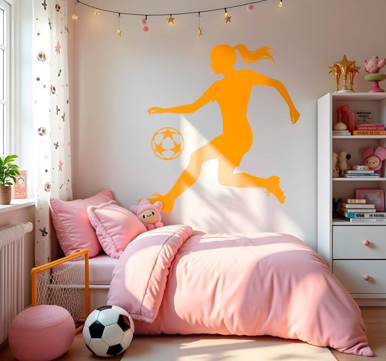 Girl player football sticker - TenStickers