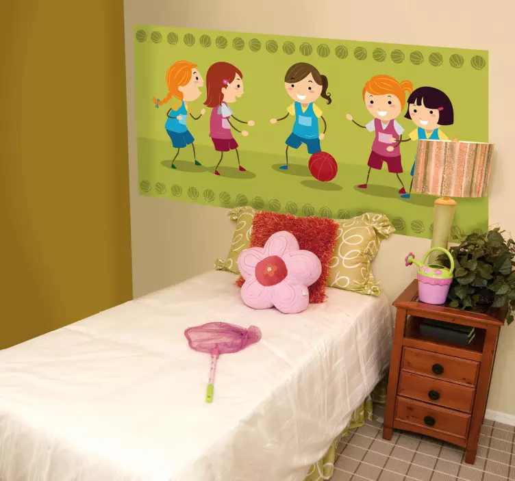 Girls Playing Ball wall stickers for kid - TenStickers
