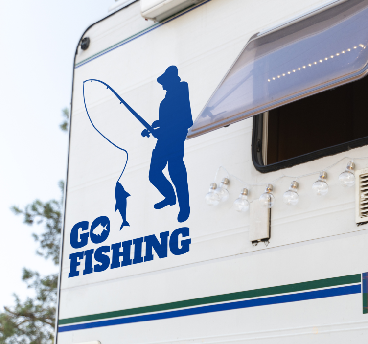 go fishing design wall sticker - TenStickers