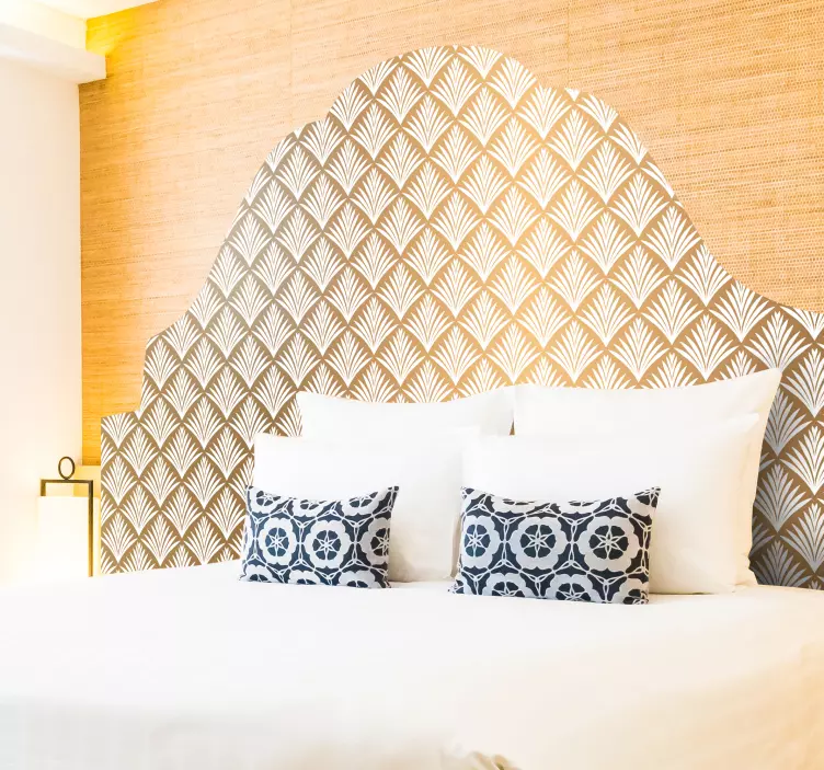 golden leaves headboard sticker - TenStickers