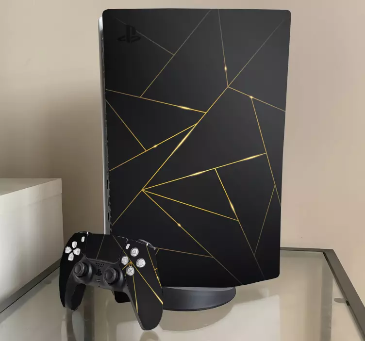 Golden polygonal background  ps5 sticker - TenStickers