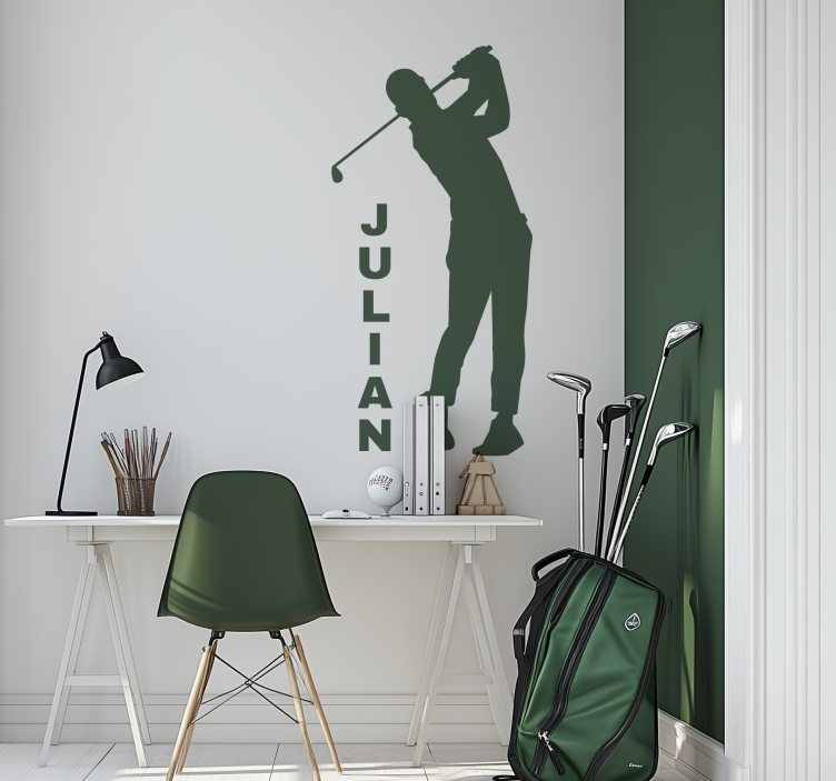 golf player silhouette wall sticker - TenStickers