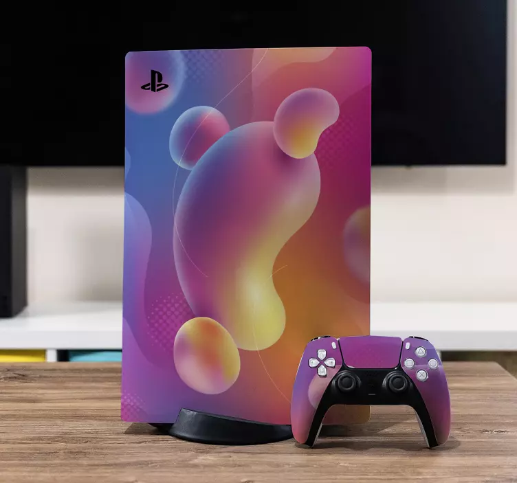 Gradient colorful liquid background PS5 decal - TenStickers