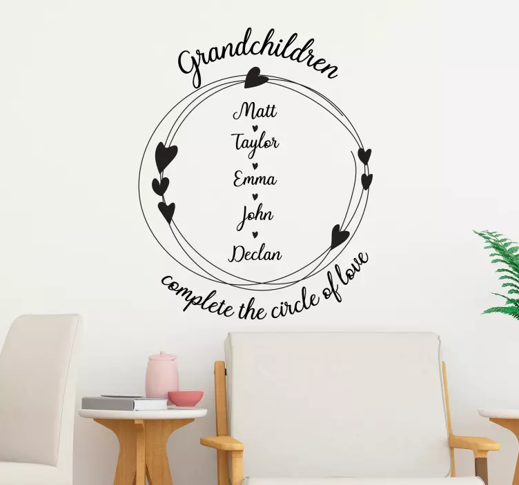 Grandchildren Circle Customisable Sticker - TenStickers