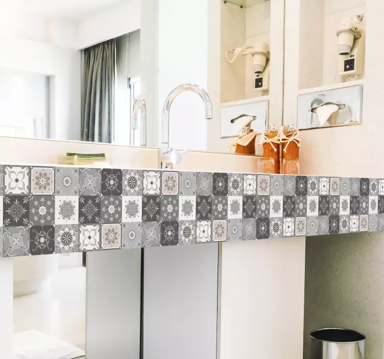 Gray tiles for bathroom  furniture sticker - TenStickers