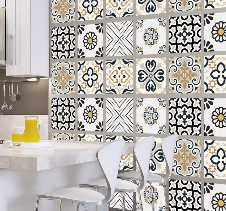 Grayish cement tiles tile sticker - TenStickers
