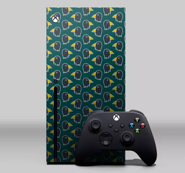 Green and purple crow pattern xbox skin - TenStickers