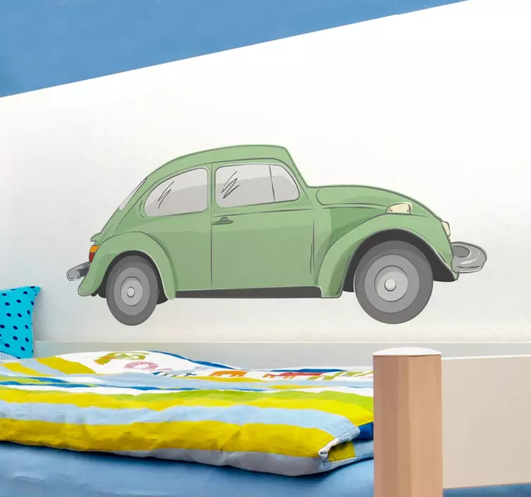 Green Beetle Decorative Sticker - TenStickers