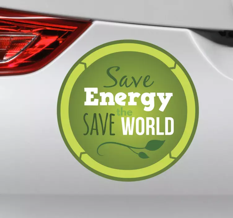 Green energy save the world Car Sticker - TenStickers
