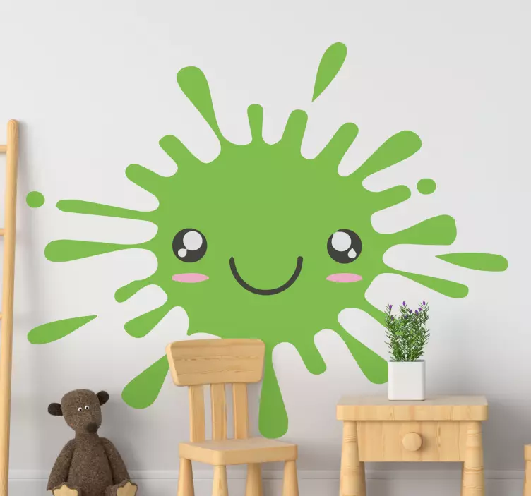 Green Happy Splash monster sticker - TenStickers