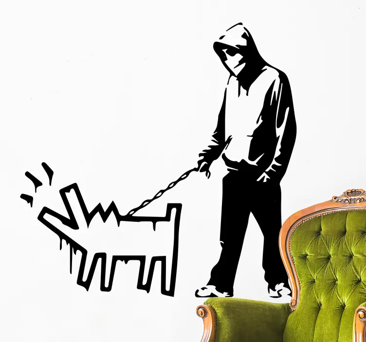 Gremlin dog walker wall sticker - TenStickers