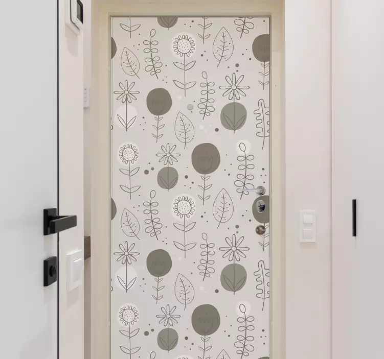 Ground natural colors pattern door sticker - TenStickers