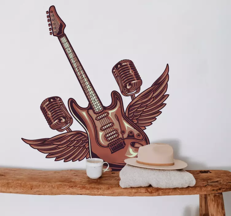 Guitar and Microphones music wall sticker - TenStickers
