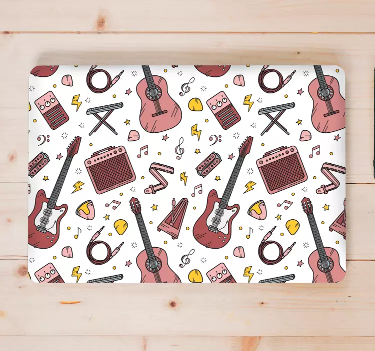 Guitar and Music Elements laptop skin - TenStickers