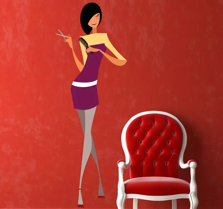 Hairdresser Wall Sticker - TenStickers