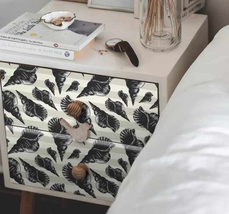 Hand draw seashell vintage FURNITURE sticker - TenStickers