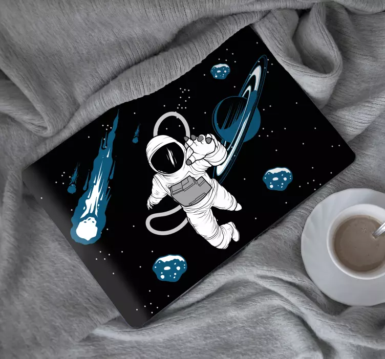 Hand drawn astronaut character laptop skins - TenStickers