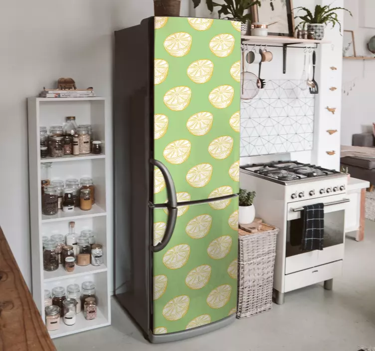 Hand drawn lemon citrus fruit fridge decal - TenStickers