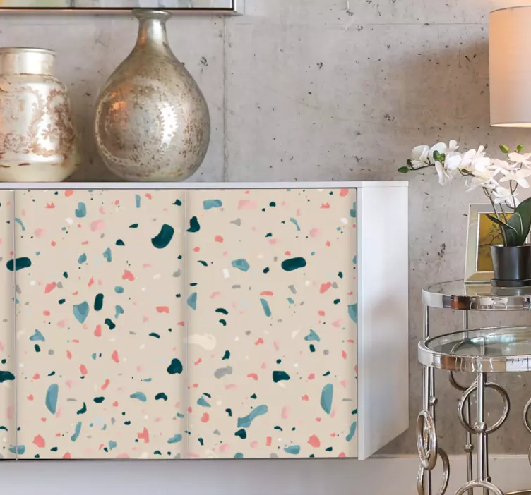 Hand painted terrazzo pattern furniture sticker - TenStickers