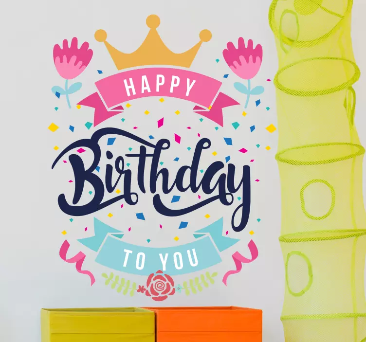 Happy Birthday To You Wall Sticker - TenStickers