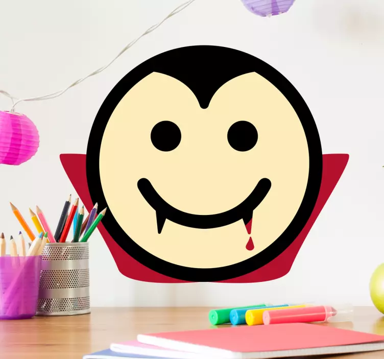 Happy face Dracula monster sticker - TenStickers