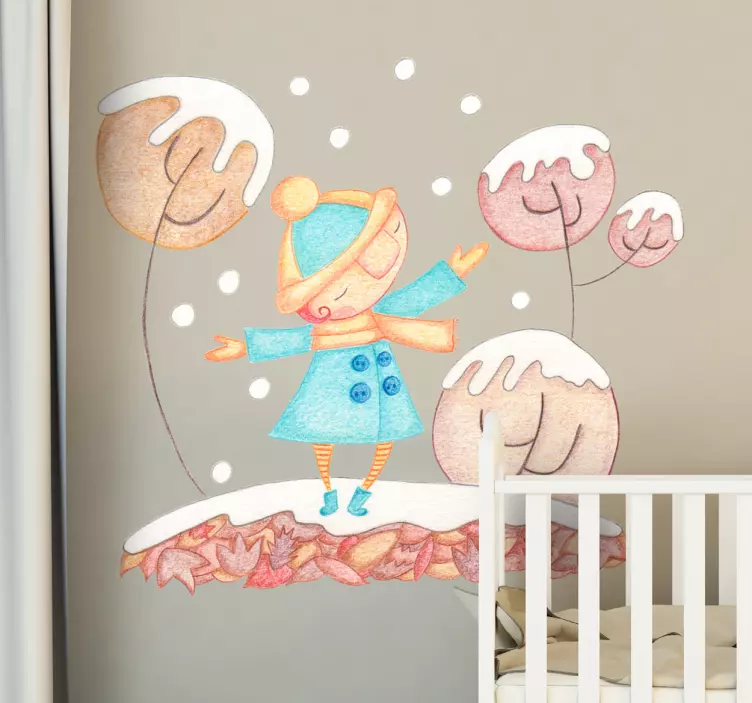 Happy Winter Child wall stickers for kid - TenStickers
