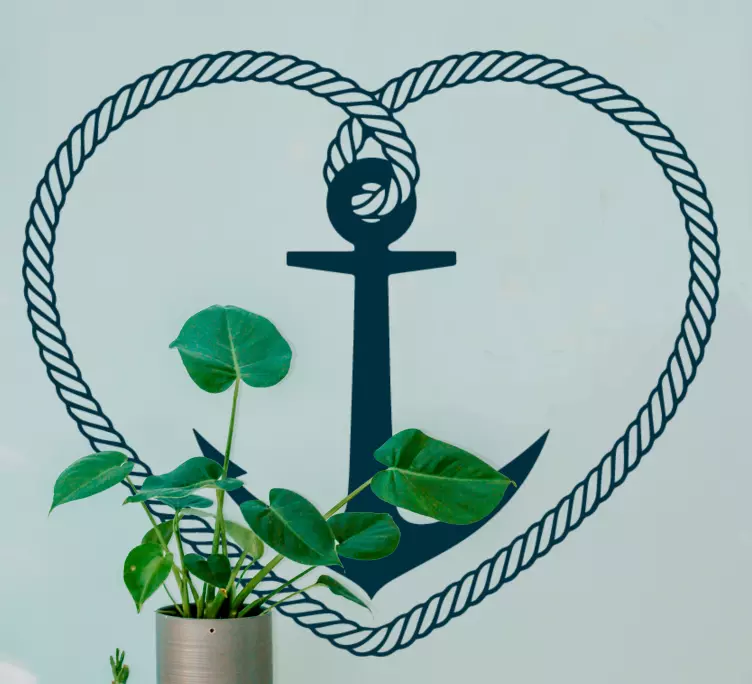Heart and an anchor  marine wall sticker - TenStickers