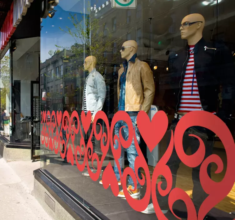 Heart Pattern Window Sticker - TenStickers