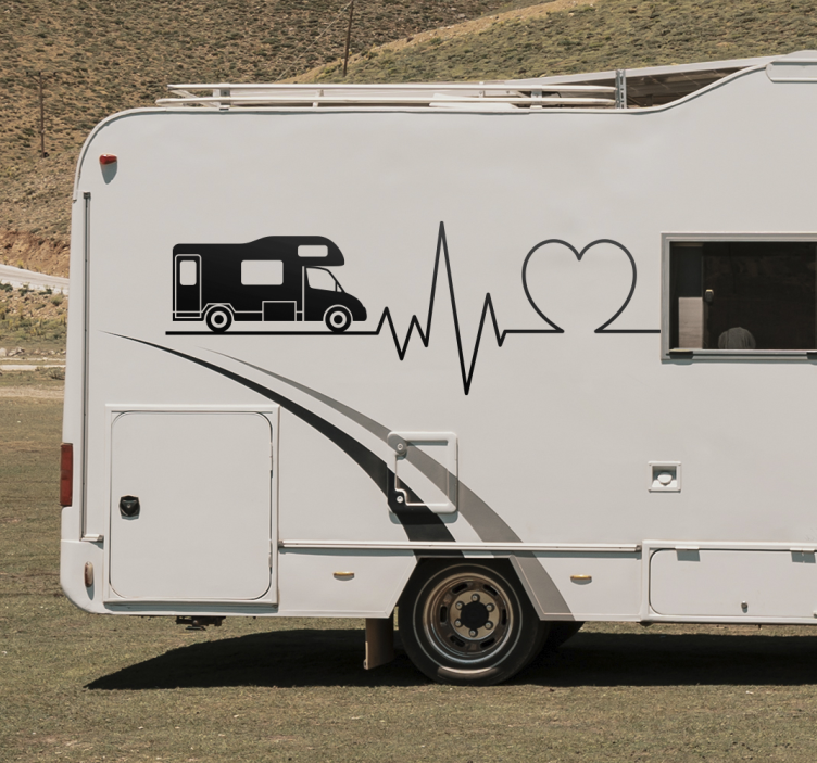 Heartbeat campervan decal - TenStickers