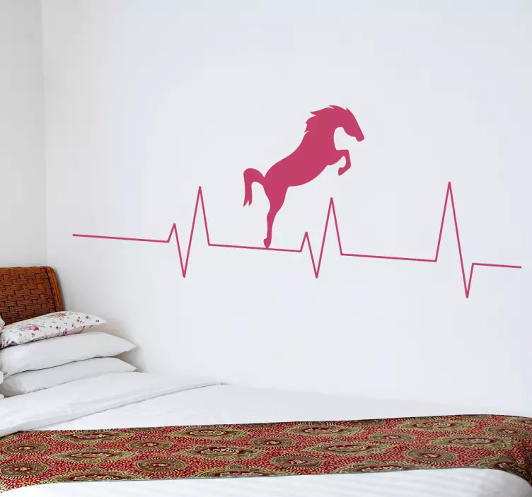 Heartbeat Horse Wall Sticker - TenStickers