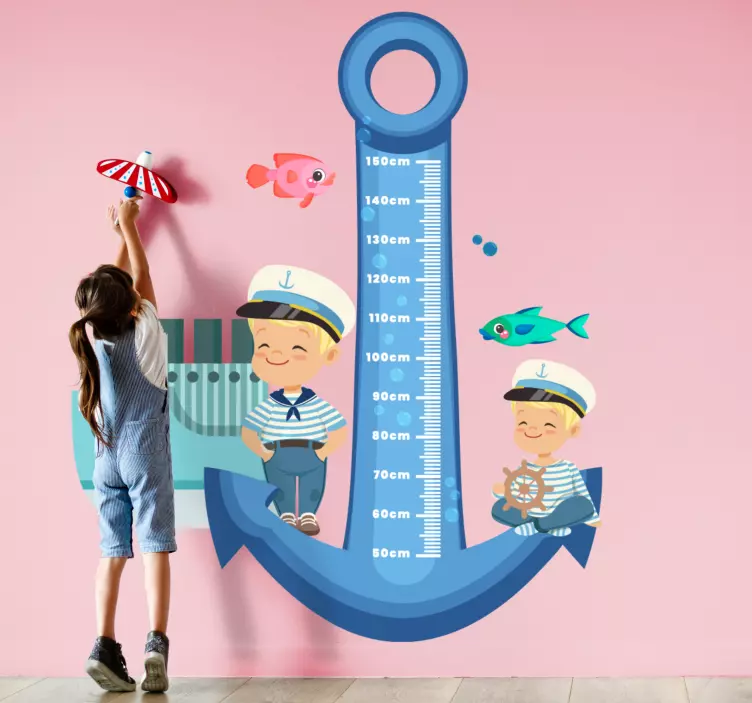 Height chart wall sticker nautical growth chart - TenStickers