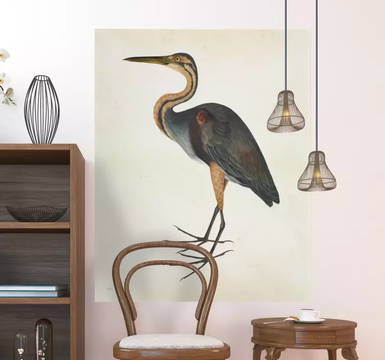 Cool Heron Bird Wall Sticker - TenStickers